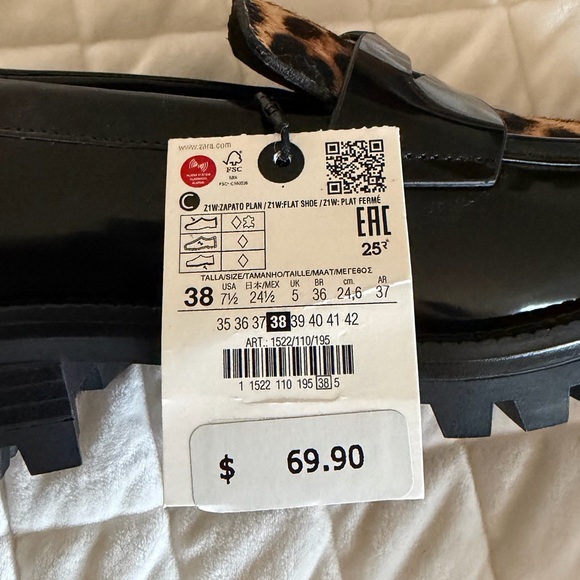 Zara Black and Leopard Print Loafers - Picture 5 of 5